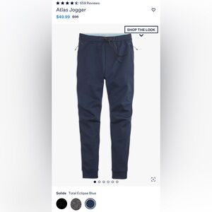 Mack Weldon Atlas Jogger Total Eclipse Blue - Brand New Size Medium